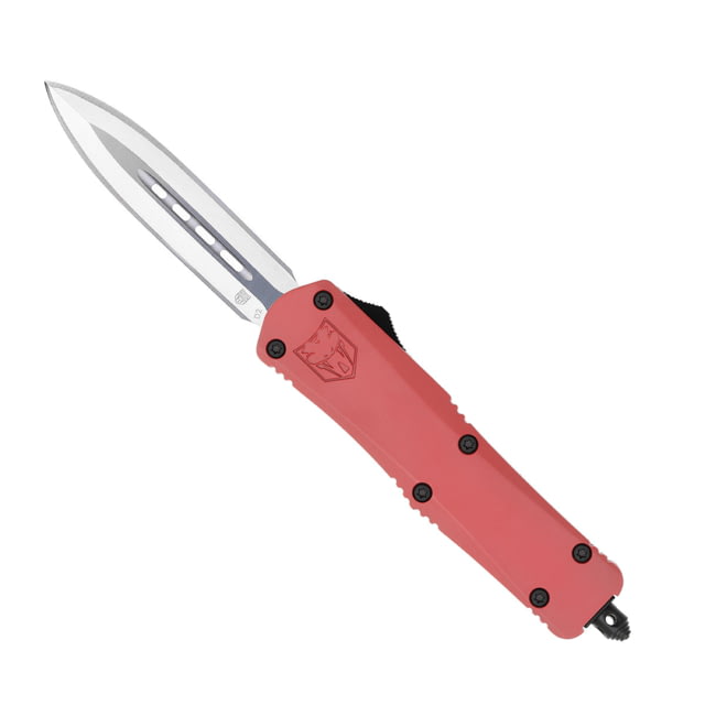 CobraTec Knives FS-3 Medium OTF Automatic Folding Knives 3in D2 Steel Dagger Non-Serrated Blade Red Handle - Cobratec Knives