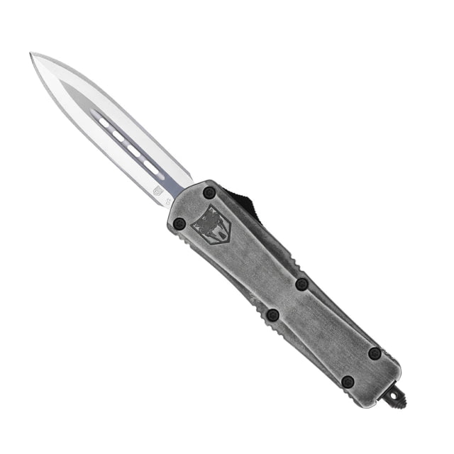 CobraTec Knives FS-3 Medium OTF Automatic Folding Knives 3in D2 Steel Dagger Non-Serrated Blade Stonewash Handle - Cobratec Knives