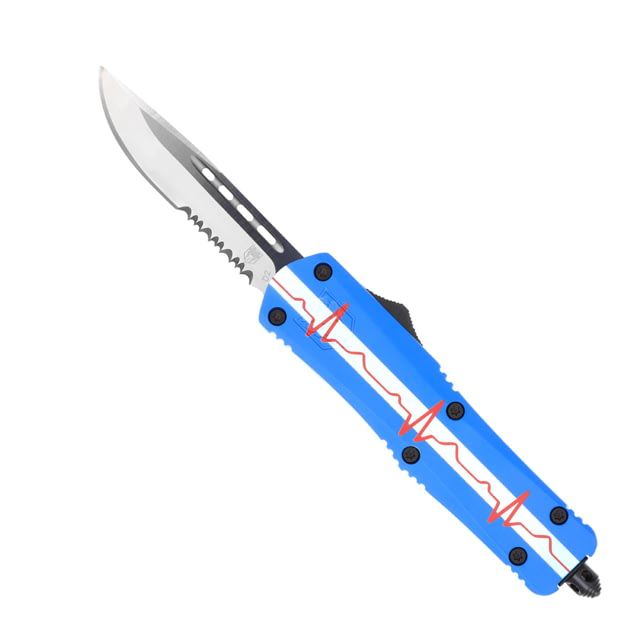 CobraTec Knives FS-3 Medium OTF Automatic Folding Knives 3in D2 Steel Drop Serrated Blade Ems Handle - Cobratec Knives