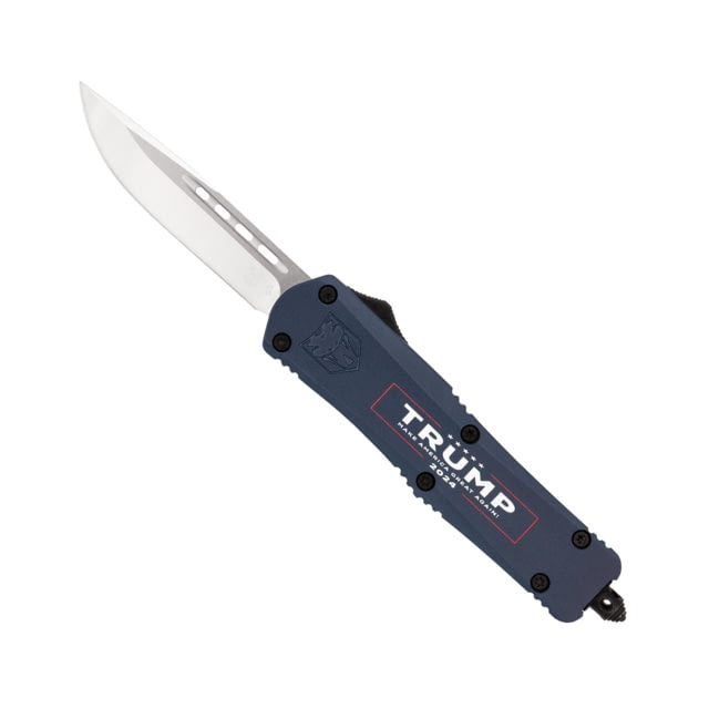 CobraTec Knives Trump 2024 Medium OTF Fixed Blade Knife 3 in Blade D2 Steel Plain Blue - Cobratec Knives