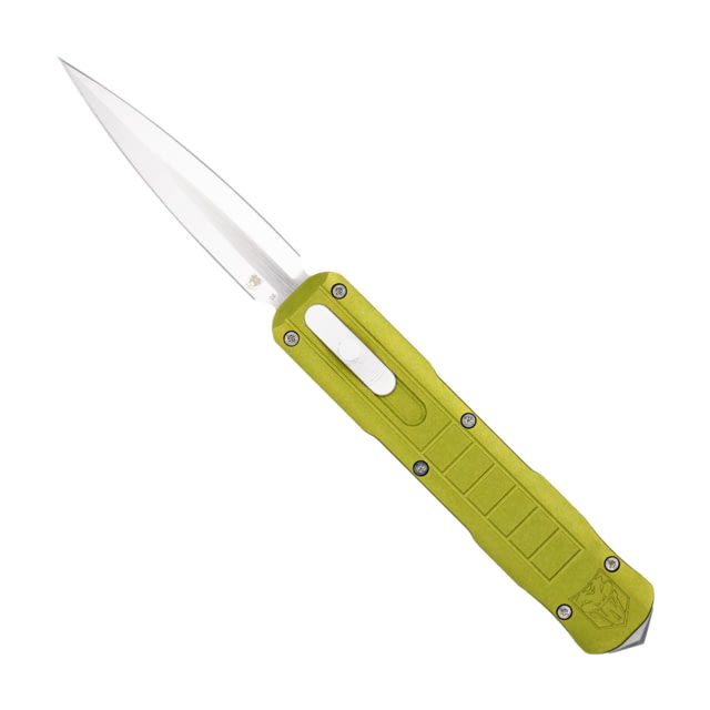CobraTec Knives Raptor OTF 3.13 in Folding Knife D2 Steel Blade Dagger Not Serrated Aluminum Switch OD Green - Cobratec Knives