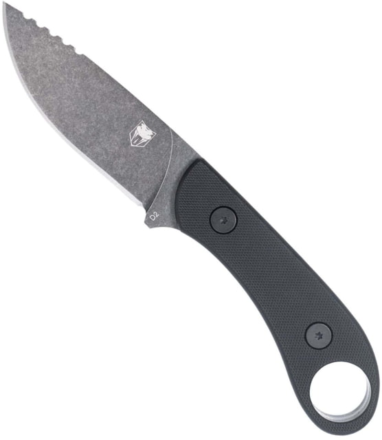 CobraTec Knives Skinner Gen II 3.50" Folding Plain Stonewashed D2 Steel Blade 4.31" Black w/Finger Ring G10 Scales Handle - Cobratec Knives