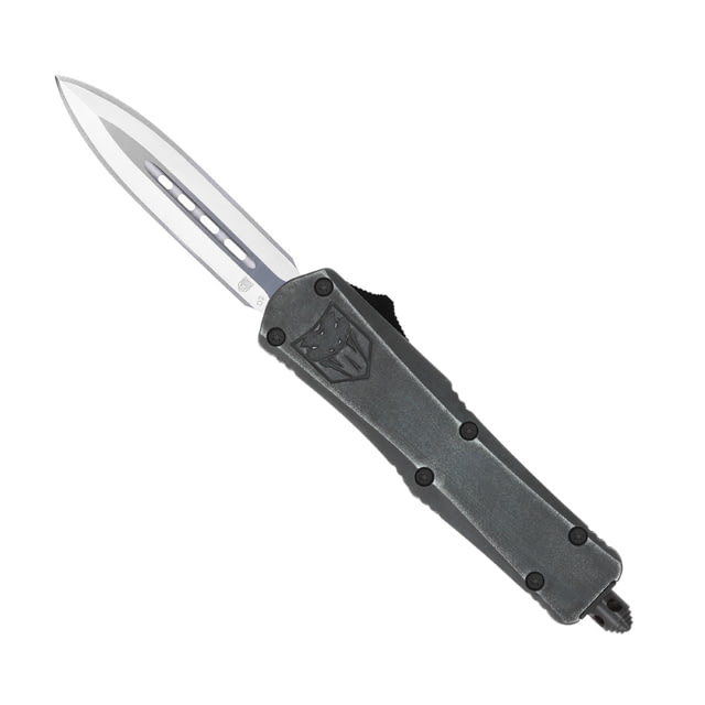 CobraTec Knives FS-3 Small OTF Automatic Folding Knife 2.75in D2 Steel Dagger Non-Serrated Blade Stonewash Handle - Cobratec Knives