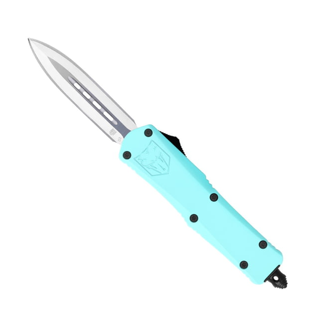 CobraTec Knives FS-3 Small OTF Automatic Folding Knife 2.75in D2 Steel Dagger Non-Serrated Blade Tiffany Blue Handle - Cobratec Knives