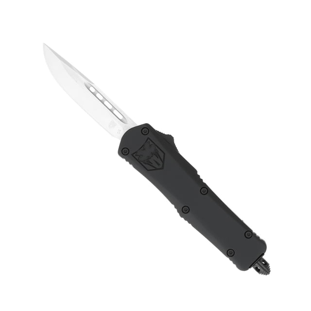 CobraTec Knives FS-3 Small OTF Automatic Folding Knife 2.75in D2 Steel Drop Non-Serrated Blade Black Handle - Cobratec Knives