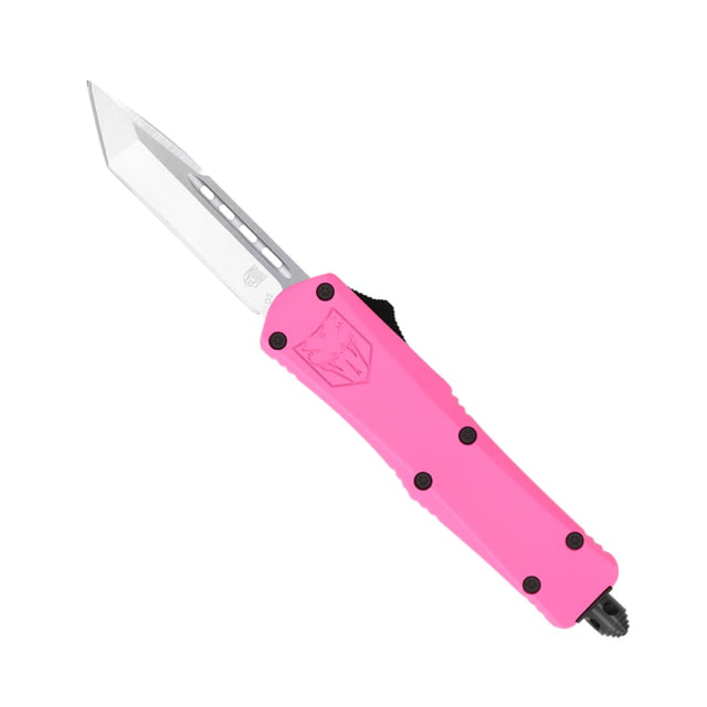 CobraTec Knives FS-3 Small OTF Automatic Folding Knife 2.75in D2 Steel Tanto Non-Serrated Blade Pink Handle - Cobratec Knives