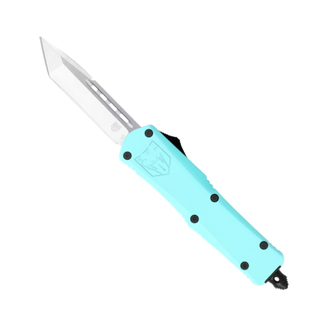 CobraTec Knives FS-3 Small OTF Automatic Folding Knife 2.75in D2 Steel Tanto Non-Serrated Blade Tiffany Blue Handle - Cobratec Knives