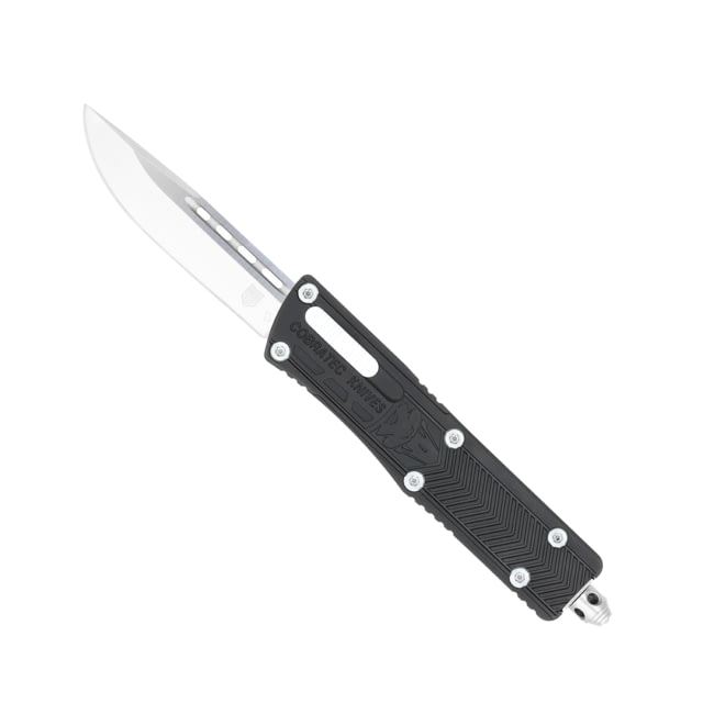 CobraTec Knives Small Sidwinder OTF Automatic Folding Knife 2.5in D2 Steel Drop Non-Serrated Black Handle - Cobratec Knives
