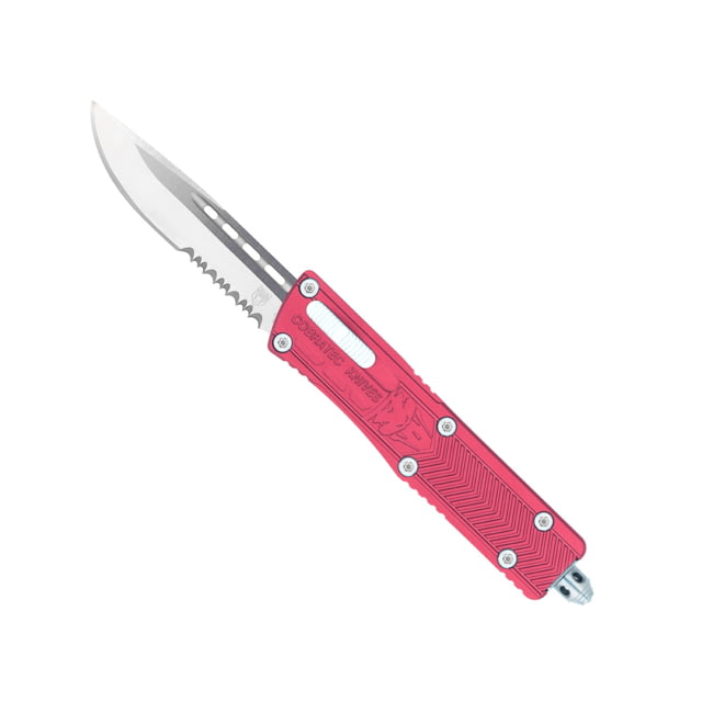 CobraTec Knives Small Sidwinder OTF Automatic Folding Knife 2.5in D2 Steel Drop Serrated Red Handle - Cobratec Knives