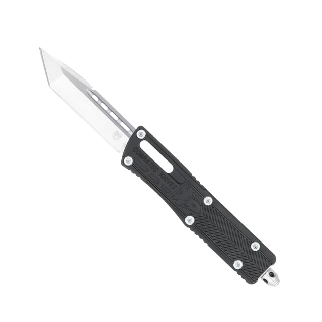 CobraTec Knives Small Sidwinder OTF Automatic Folding Knife 2.5in D2 Steel Tanto Non-Serrated Black Handle - Cobratec Knives