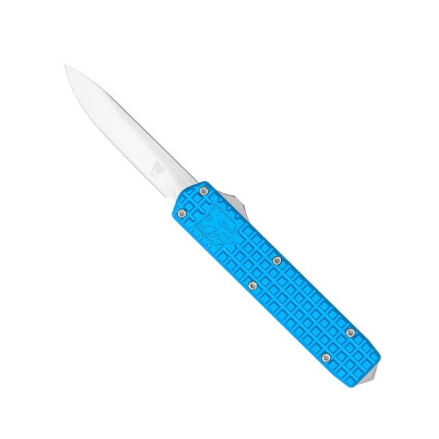 CobraTec Knives Small Warrior OTF Knife 2.25in M390 Drop Non-Serrated Blade Blue - Cobratec Knives