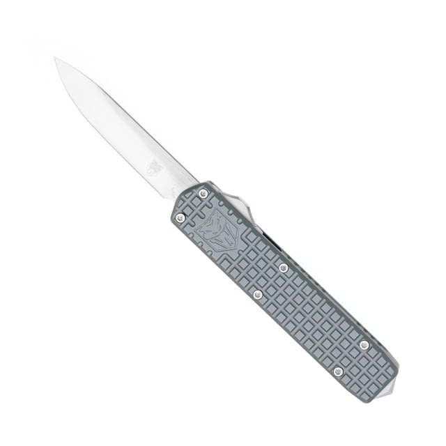 CobraTec Knives Small Warrior OTF Knife 2.25in M390 Drop Non-Serrated Blade Grey - Cobratec Knives