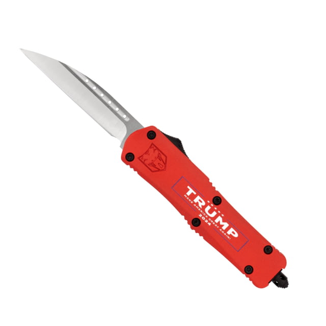 CobraTec Knives Trump 2024 Medium OTF 3 in Fixed Blade Knife D2 Steel Blade Cerakoted Handle Wharncliffe Not Serrated Red - Cobratec Knives