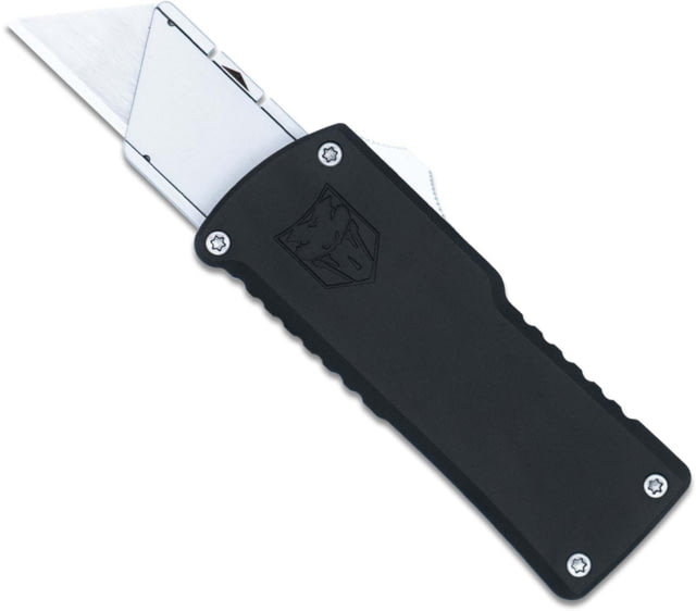 CobraTec Knives Utility OTF Plain Aluminum Blade 3.38" Black Aluminum Handle - Cobratec Knives