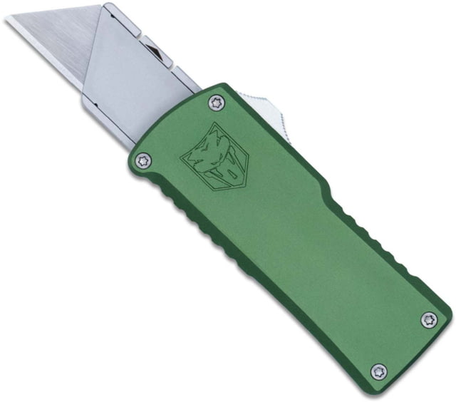 CobraTec Knives Utility OTF Plain Aluminum Blade 3.38" OD Green Aluminum Handle - Cobratec Knives