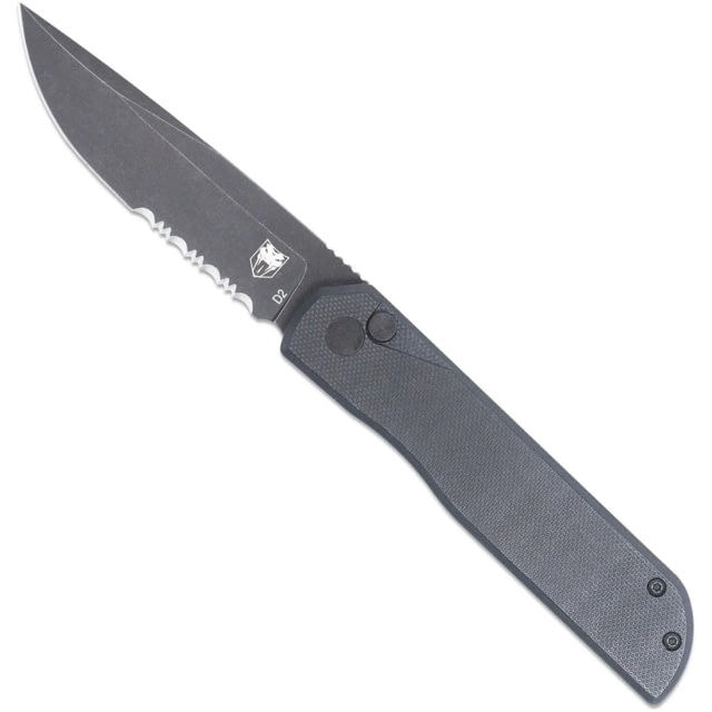 CobraTec Prowler Block Folding Knife Drop Point Blade Serrated Black 1410144 - Cobratec Knives