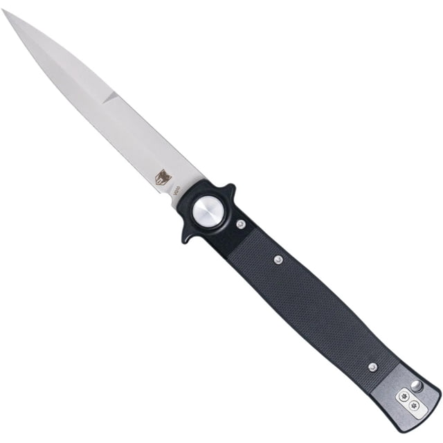 CobraTec Knives Stiletto Button Lock Folding Knife 4 in VG10 Spear Point Blade G10 Black Handle - Cobratec Knives