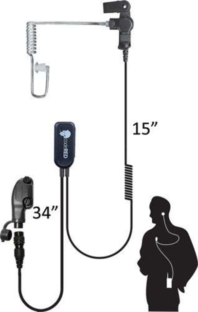 Code Red Sherlock Acoustic Tube One Wire Microphone for BK P150 KNG Radios - Code Red