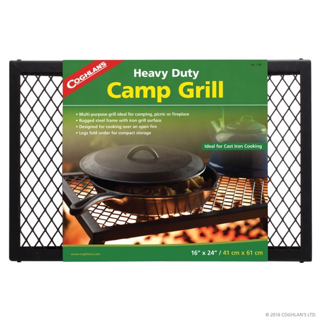 Coghlans Heavy Duty Camp Grill, Steel Frame w/Iron Mesh, Black 1130 by USA Coghlans Outdoor Camping Stoves