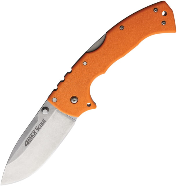 Cold Steel 4-Max Scout Lockback Org 4.00 in Folding Knife Orange Griv-Ex