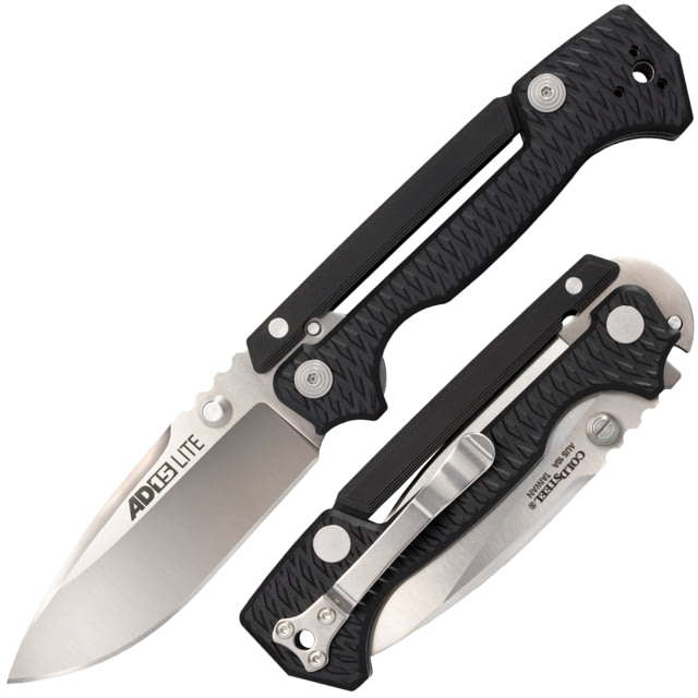 Cold Steel AD-15 Lite Lockback Folding Knife Black Griv-Ex Handle 5" Closed 3.5" Satin Finish Aus-10A Stainless Bla