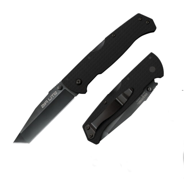 Cold Steel Air Lite Folding Knives 3.5in AUS10A Black Tanto Blade G-10 Handle - Cold Steel