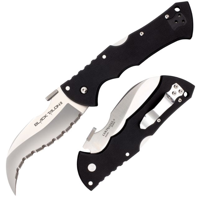 Cold Steel Black Talon II Knife 4in Serrated Blade Black