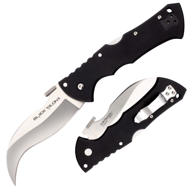 Cold Steel Black Talon II Knife 4in Smooth Blade Black - Cold Steel
