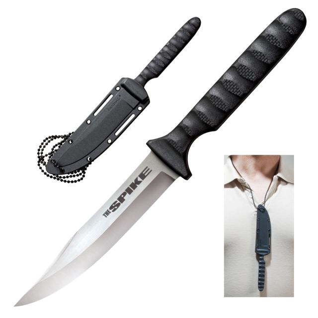 Cold Steel Bowie Spike Black Faux G-10 Handle Plain Edge w/ Sheath