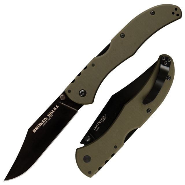 Cold Steel Broken Skull III Folding Knife 4in S35VN Steel Blade OD Green G-10 Handle - Cold Steel