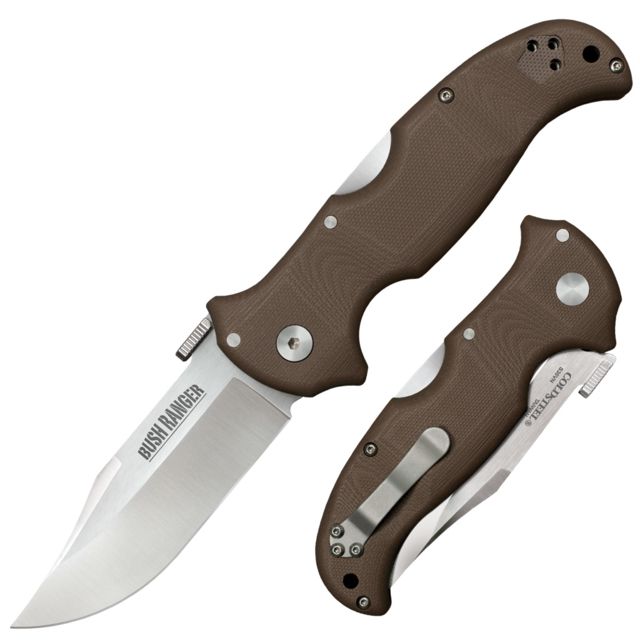Cold Steel Bush Ranger Folding Knife Black/ Silver 3.5 in S35VN Machined G-10 Handle - Cold Steel