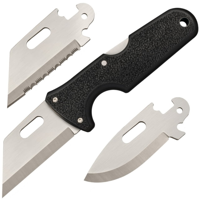 Cold Steel Click N Cut Fixed Blade Knife 2.5in 420J2 Drop Point Reverse Tanto Blade Black High Impact ABS Handle