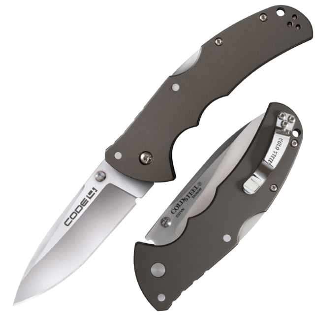 Cold Steel Code 4 Knife 3.5in Spear Point Smooth Blade Satin