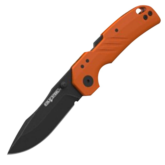 Cold Steel Engage 3in Folding Tanto Plain Black PVD Stonewashed 4116 SS Blade/4.11in Orange GFN Handle Includes Belt Clip