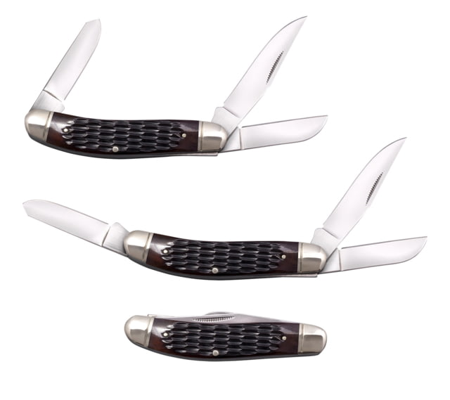 Cold Steel  Gentleman's Stockman 2in/2.10in/2.50in Folding Clip/Sheepsfoot/Spey Plain 8Cr13MoV SS Blade/Brown Jigged w/Polished Bolsters