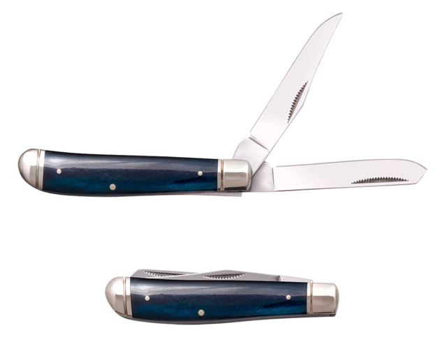 Cold Steel  Trapper Mini 2.60in/2.70in Folding Clip/Spey Plain 3Cr13MoV SS Blade/Dark Blue w/Polished Bolsters Bone Handle