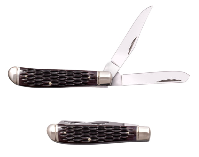 Cold Steel Trapper Mini 2.60in/2.70in Folding Clip/Spey Plain 3Cr13MoV SS Blade/Brown Jigged w/Polished Bolsters Bone Handle