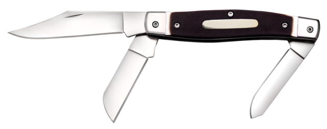 Cold Steel Stockman 2in/2.30in/3.50in Folding Clip/Sheepsfoot/Spey Plain 8Cr13MoV SS Blade/Rough Black w/Polished Bolsters Bone Handle