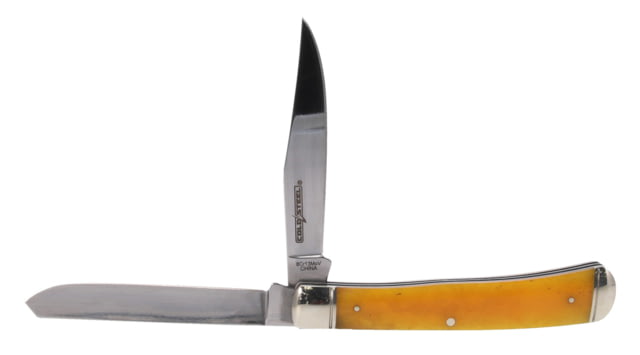 Cold Steel  Trapper 3in Folding Clip/Spey Plain 8Cr13MoV SS Blade/Yellow w/Polished Bolsters Bone Handle