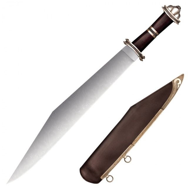 Cold Steel Damascus Long Sax Sword 17 1/4in Blade Length Damascus Steel - Cold Steel