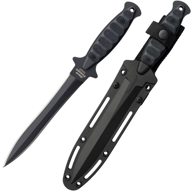Cold Steel Drop Forged Wasp Fixed Blade Knife 6.75in 52100 High Carbon Blade Black Long Handle