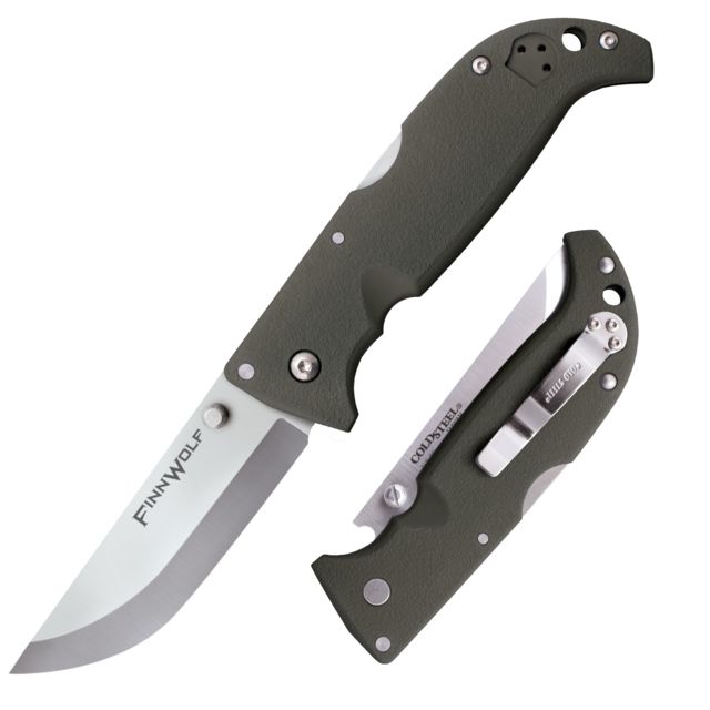Cold Steel Finn Wolf 7 7/8in Folding Blade Knife OD Green