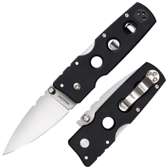 Cold Steel Hold Out Folding Knives 3in S35VN Steel Plain Drop Point Blade G-10 Handle 11G3