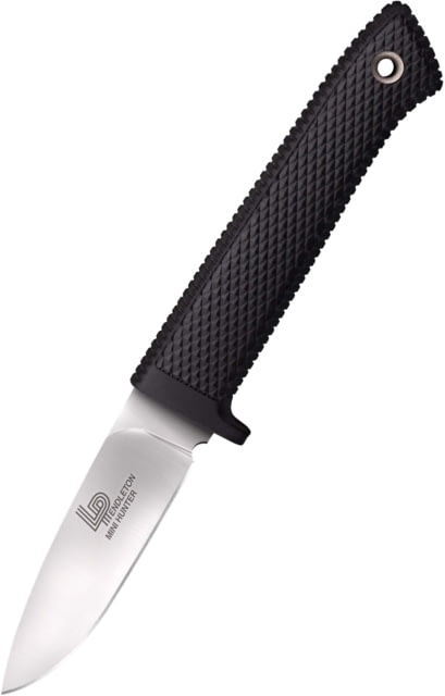 Cold Steel Pendleton Mini Hunter Fixed Blade Knife 3in CPM-3V Carbon Steel Fixed Plain Stone Washed Blade Black Textured Kray-Ex Handle