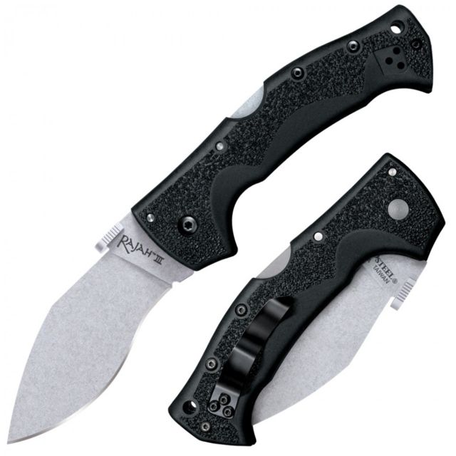 Cold Steel Rajah III Folding Knife 3.5in AUS10A Steel Blade Black Griv-Ex Handle