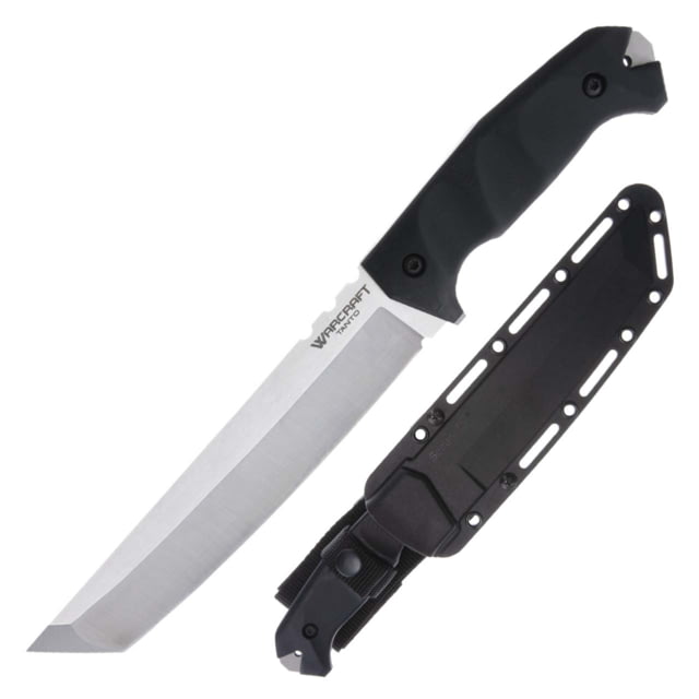 Cold Steel Regular Warcraft San Mai III Tanto Knife 7.5in San Mai III Steel Tanto Blade G10 Black Handle 13UL