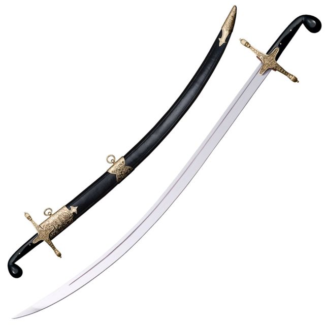 Cold Steel Shamshir Black Faux Buffalo Horn Leather Scabbard Sword