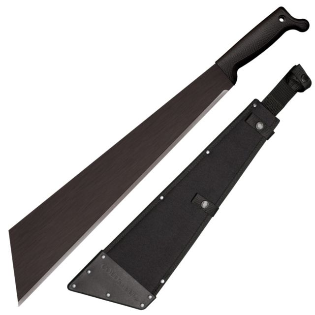 Cold Steel Slant Tip Machete w/o Sheath 1055 Carbon Steel with Black Baked-On Anti Rust Matte Finish Black 18 in - Cold Steel