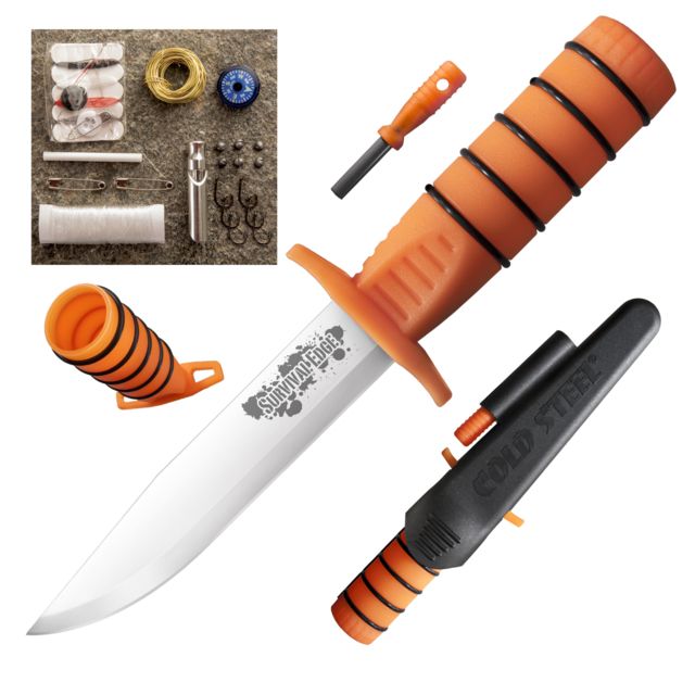 Cold Steel Survival Edge 9.25in Knife Orange Handle - Cold Steel