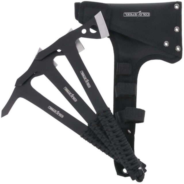 Cold Steel Throwing Axes / 1.75 / 10.75 Overall / 420ss / Nylon Sheath 3 Pack Throwing Knife Black cord wrapped TH175AX3PK